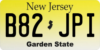 NJ license plate B82JPI