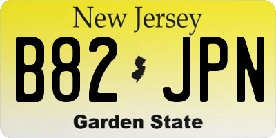 NJ license plate B82JPN