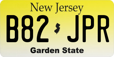 NJ license plate B82JPR