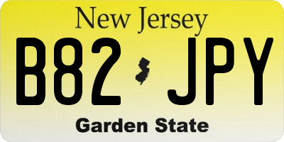 NJ license plate B82JPY