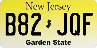 NJ license plate B82JQF