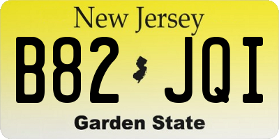 NJ license plate B82JQI