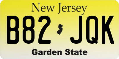NJ license plate B82JQK