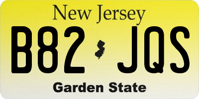 NJ license plate B82JQS