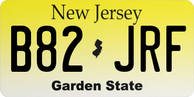 NJ license plate B82JRF