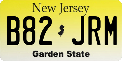 NJ license plate B82JRM