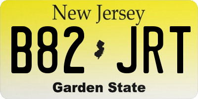 NJ license plate B82JRT