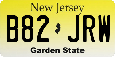 NJ license plate B82JRW
