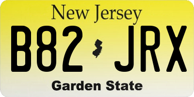 NJ license plate B82JRX