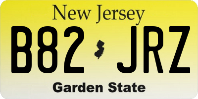 NJ license plate B82JRZ