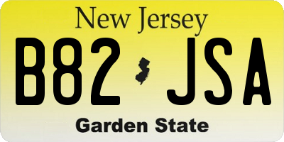 NJ license plate B82JSA