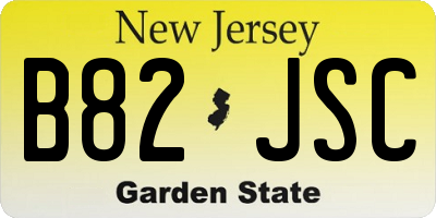 NJ license plate B82JSC