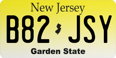 NJ license plate B82JSY