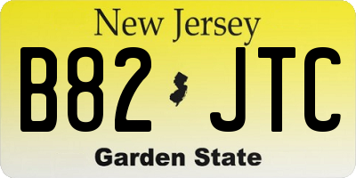 NJ license plate B82JTC