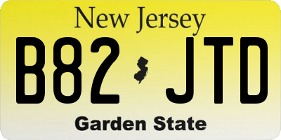 NJ license plate B82JTD