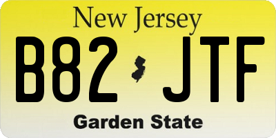 NJ license plate B82JTF