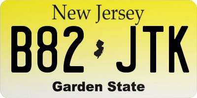 NJ license plate B82JTK