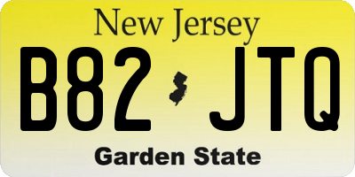 NJ license plate B82JTQ