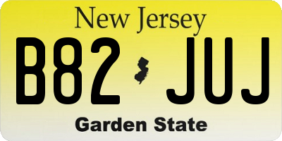 NJ license plate B82JUJ