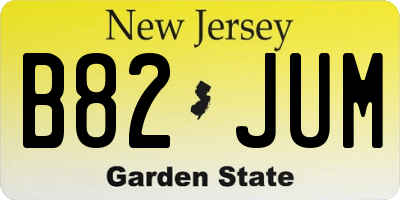 NJ license plate B82JUM