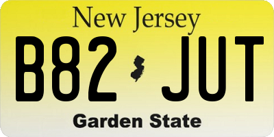 NJ license plate B82JUT