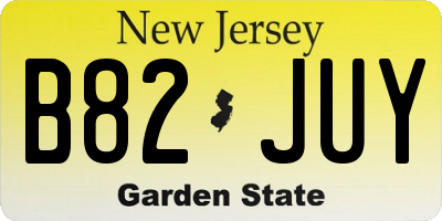 NJ license plate B82JUY