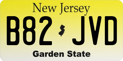 NJ license plate B82JVD