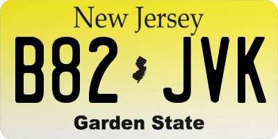 NJ license plate B82JVK