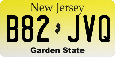 NJ license plate B82JVQ