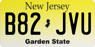 NJ license plate B82JVU