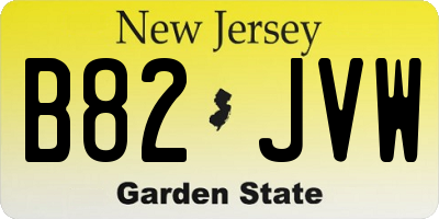 NJ license plate B82JVW