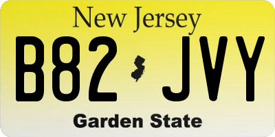 NJ license plate B82JVY