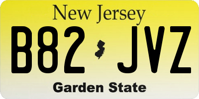 NJ license plate B82JVZ