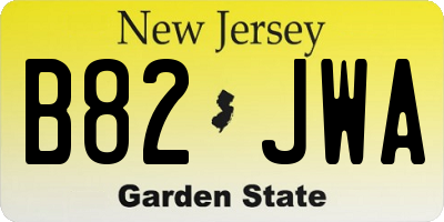 NJ license plate B82JWA