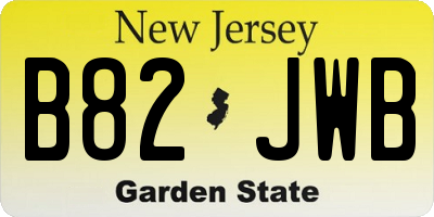 NJ license plate B82JWB