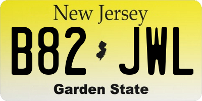NJ license plate B82JWL