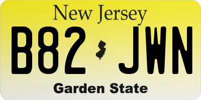 NJ license plate B82JWN
