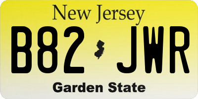 NJ license plate B82JWR