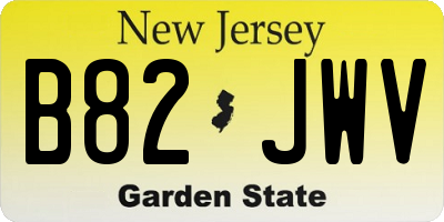 NJ license plate B82JWV