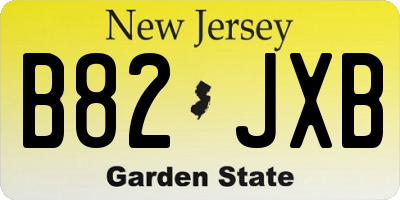 NJ license plate B82JXB