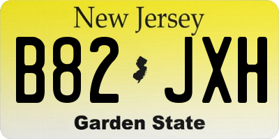 NJ license plate B82JXH