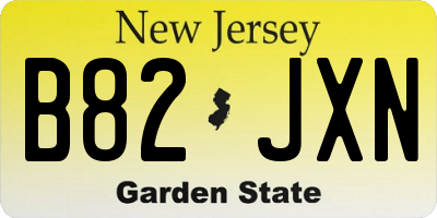 NJ license plate B82JXN