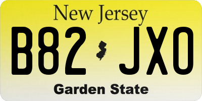 NJ license plate B82JXO