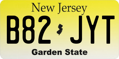NJ license plate B82JYT