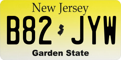 NJ license plate B82JYW