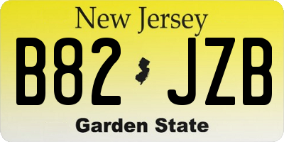 NJ license plate B82JZB