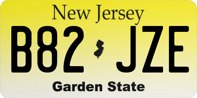 NJ license plate B82JZE
