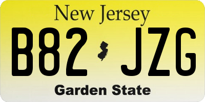 NJ license plate B82JZG