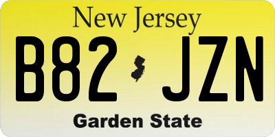 NJ license plate B82JZN