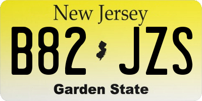 NJ license plate B82JZS
